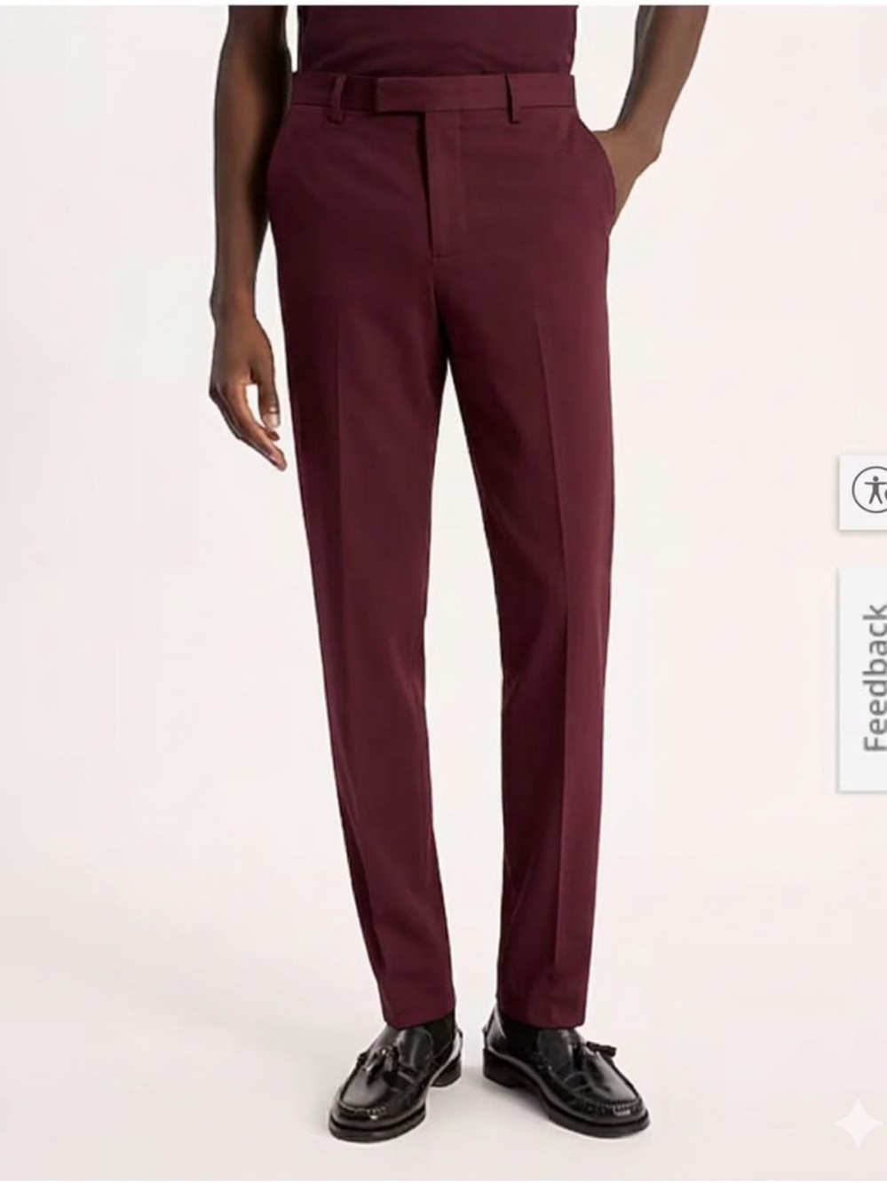 Express Men’s Extra Slim Fit Chino Pants 32x30 Maroon Burgundy NWOT